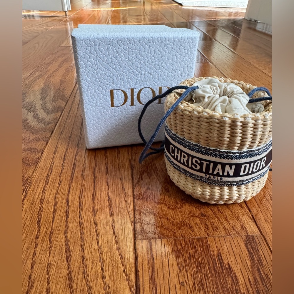 Christian Dior Mini Bucket Bag Straw Raffia Pouch VIP Novelty - Picture 5 of 5